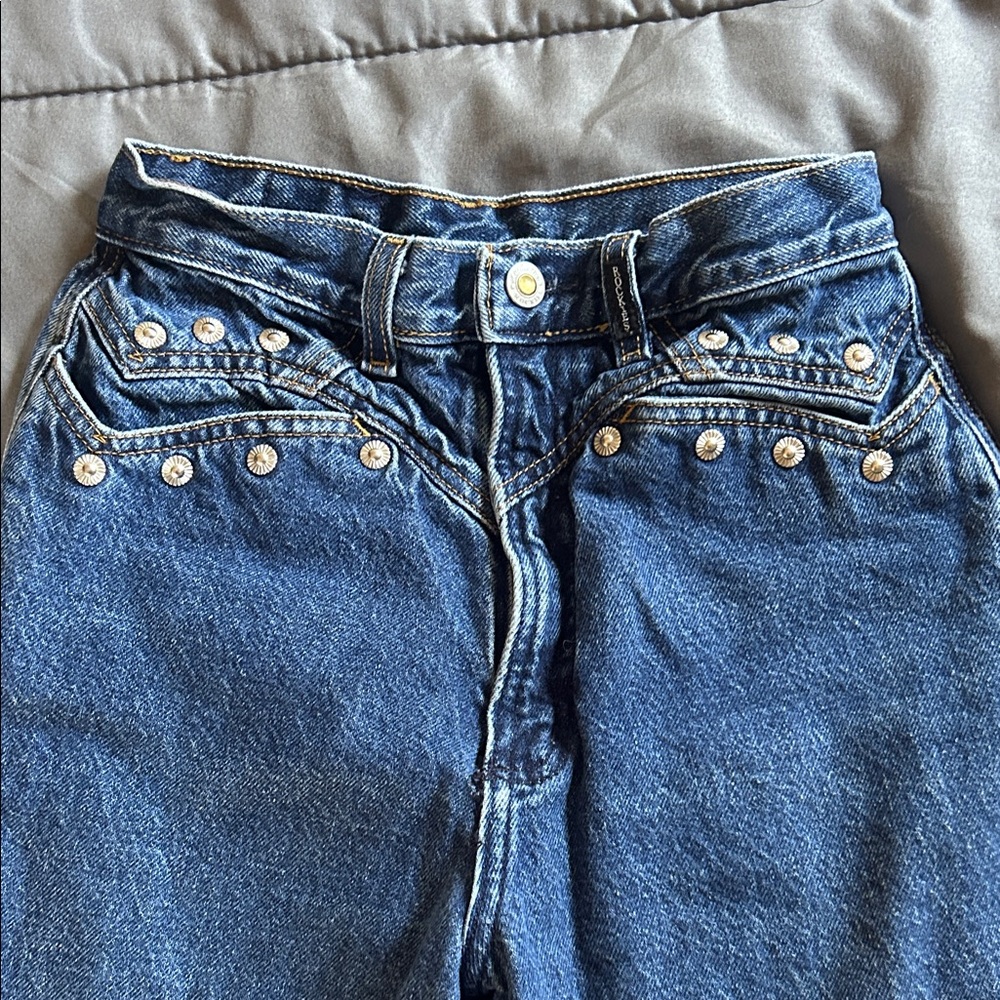 Rockies High Rise Blue Women's Jeans with Stud Details